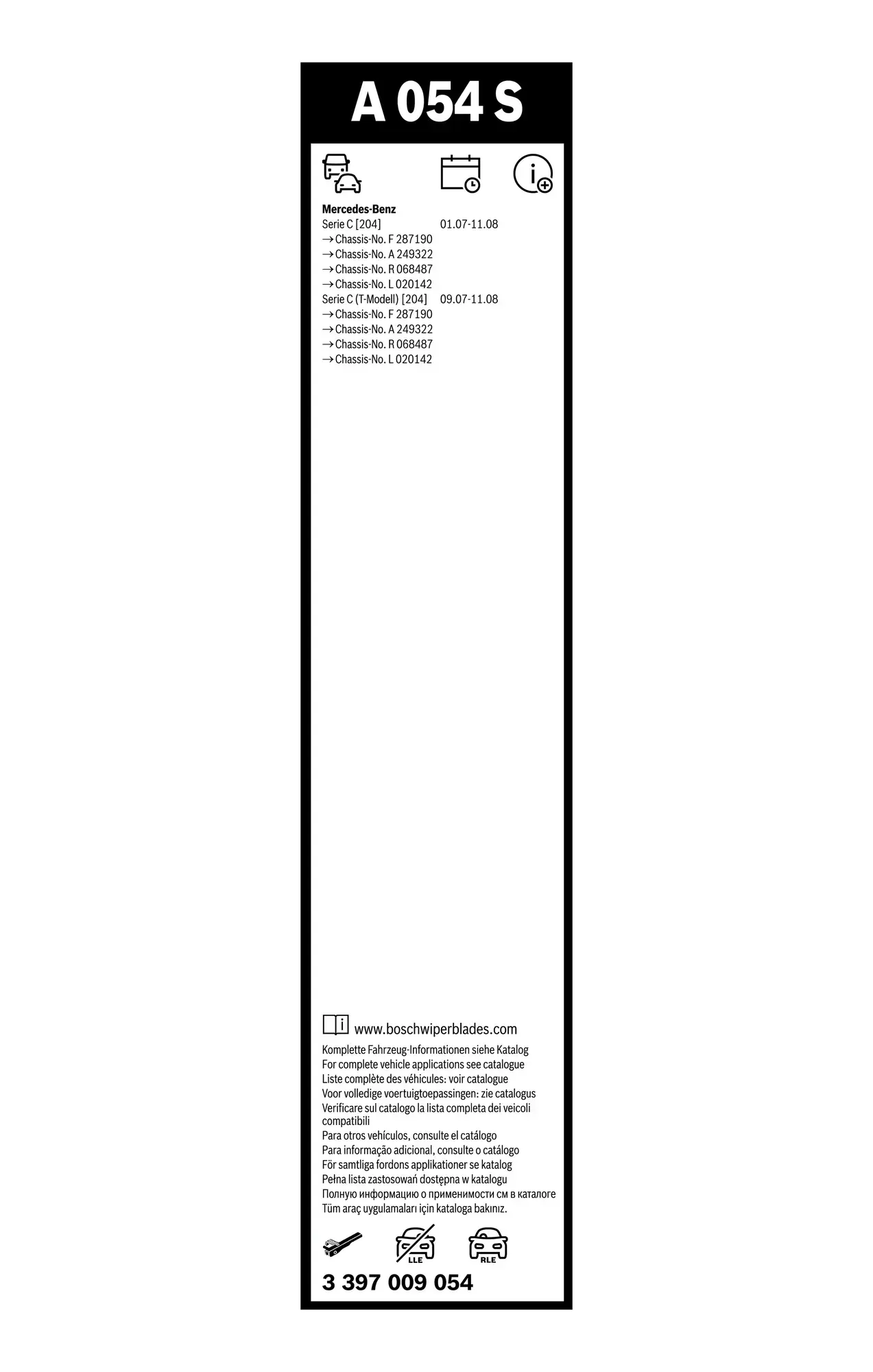 Bosch Aerotwin Flat Wiper Blade Set A054S