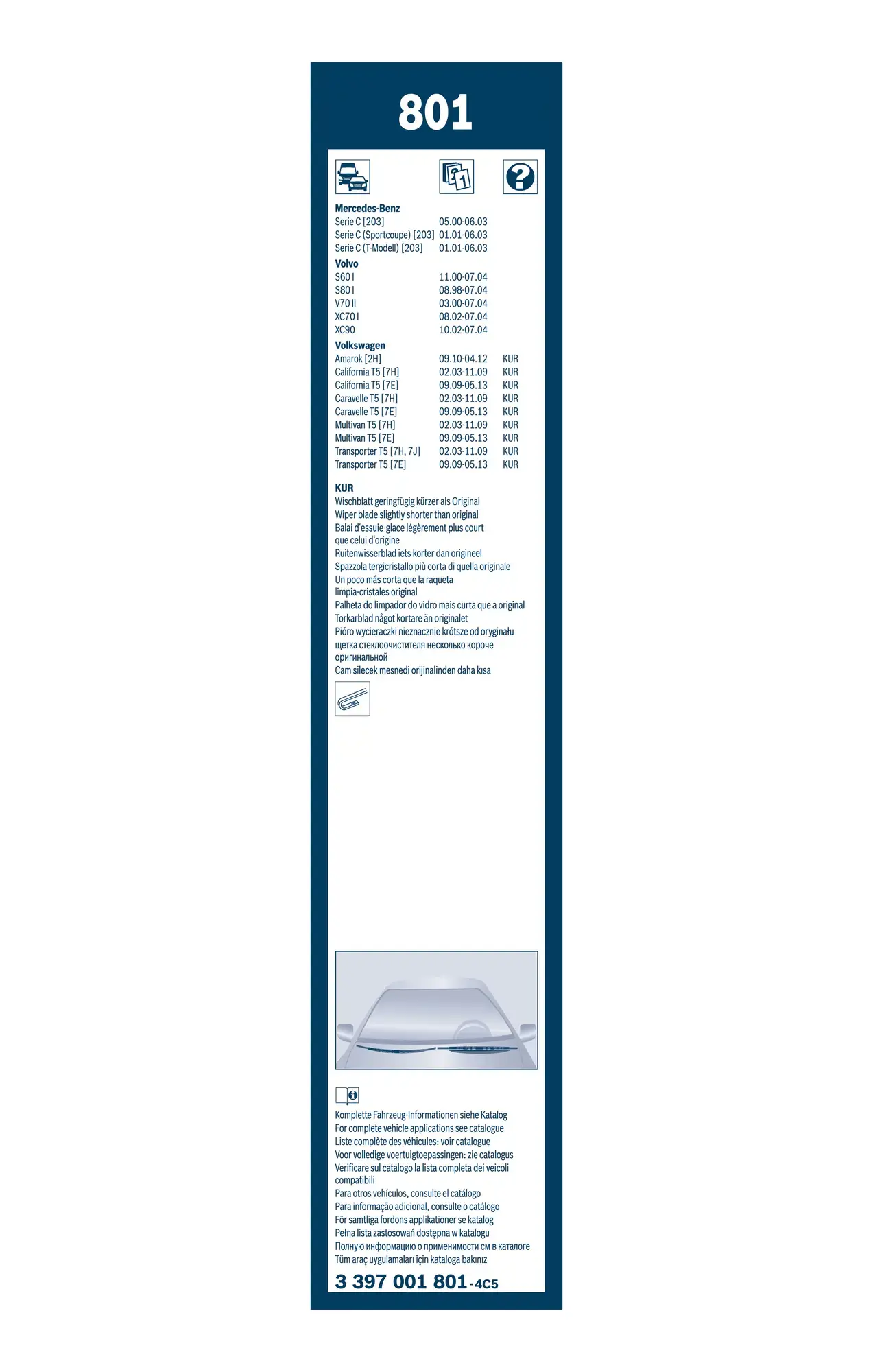 Bosch Specific Wiper Blade Set 801