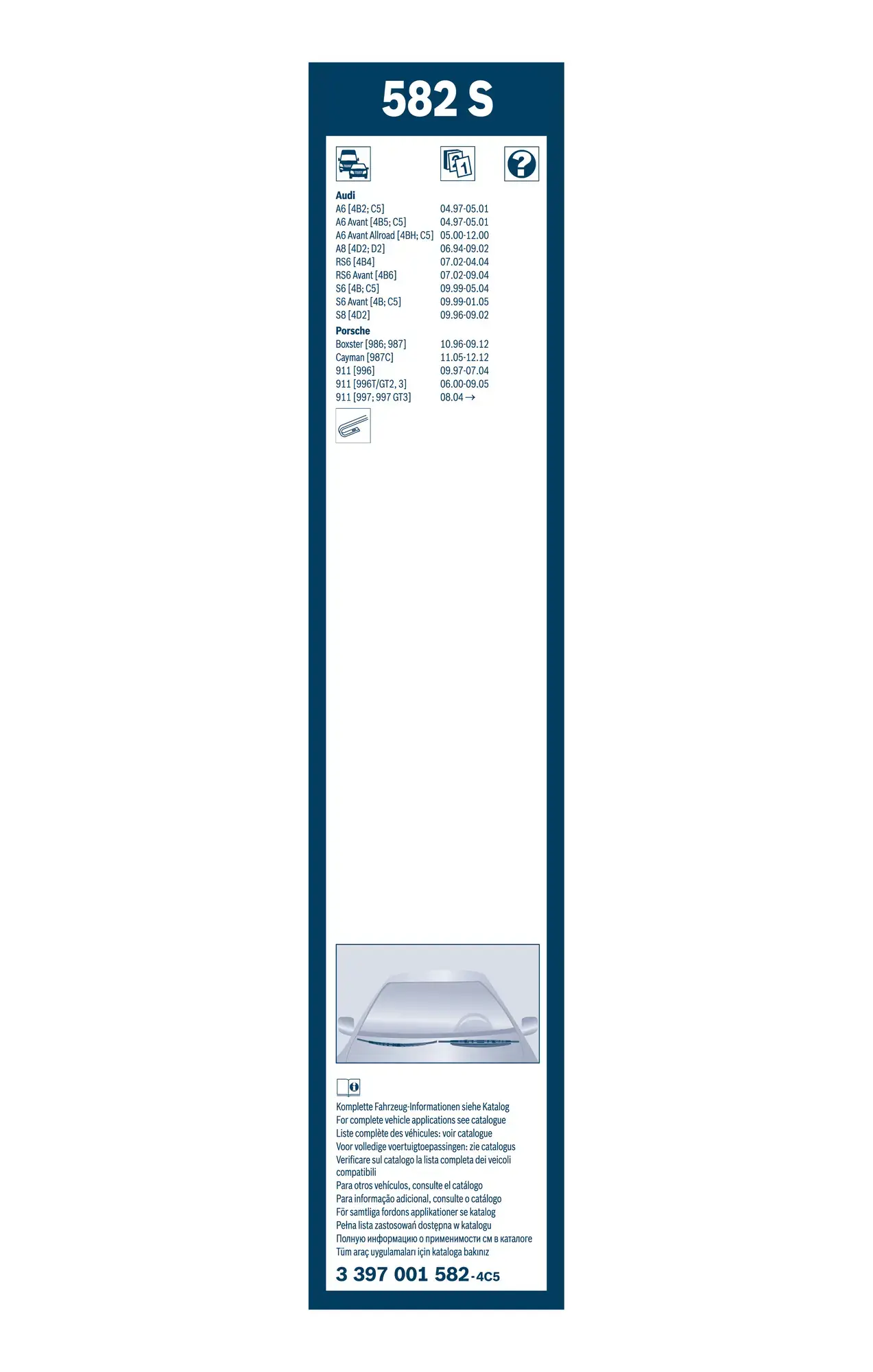 Bosch Super Plus Specific Wiper Blade Set With Spoiler 582S