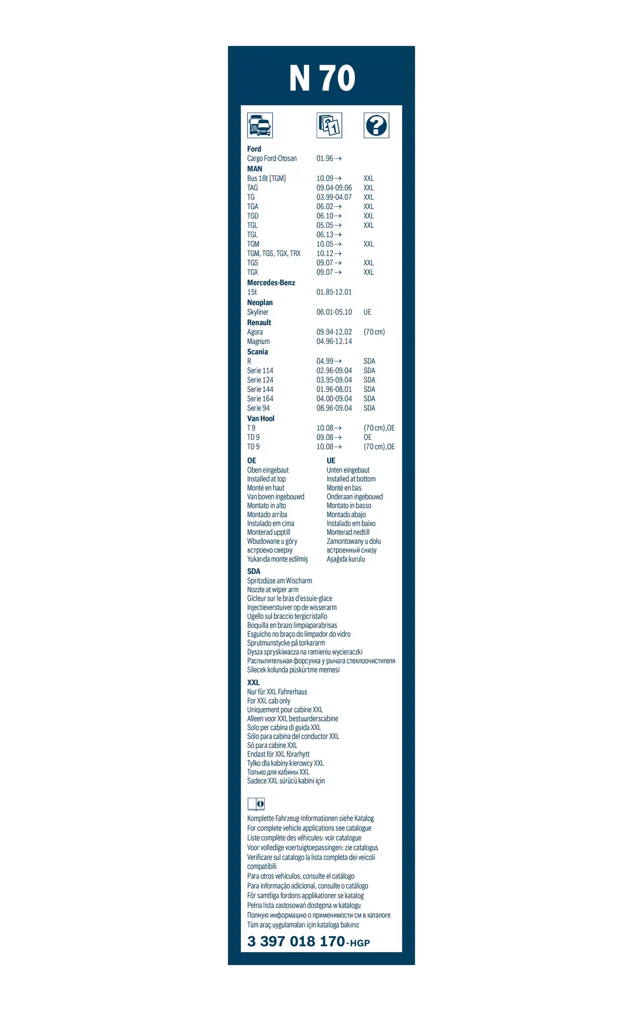 Bosch Super Plus Specific Wiper Blade N70