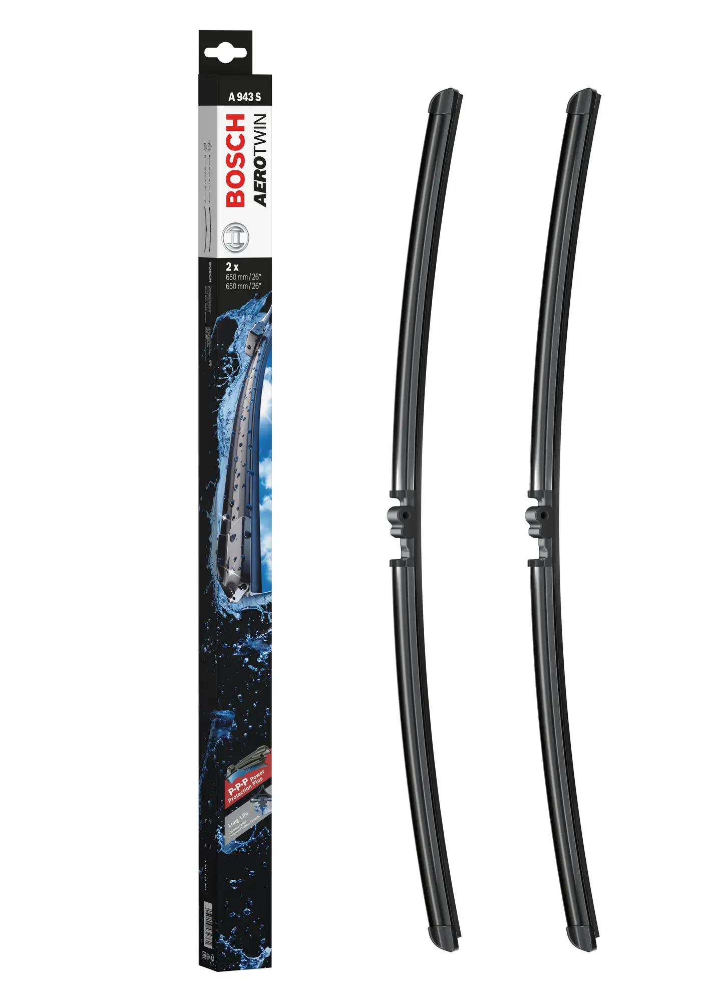 Bosch Aerotwin Flat Wiper Blade Set A943S