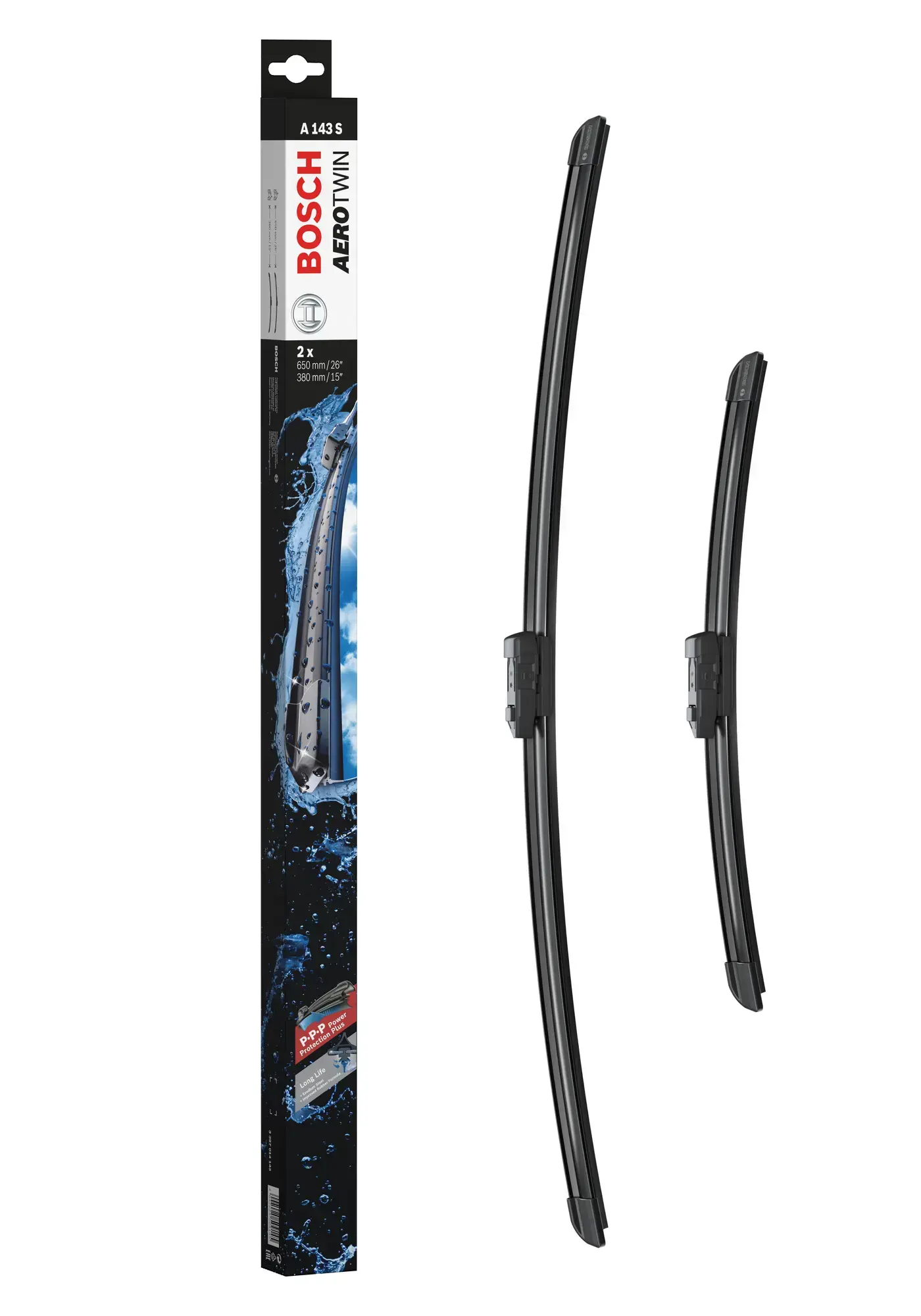 Bosch Aerotwin Flat Wiper Blade Set A143S