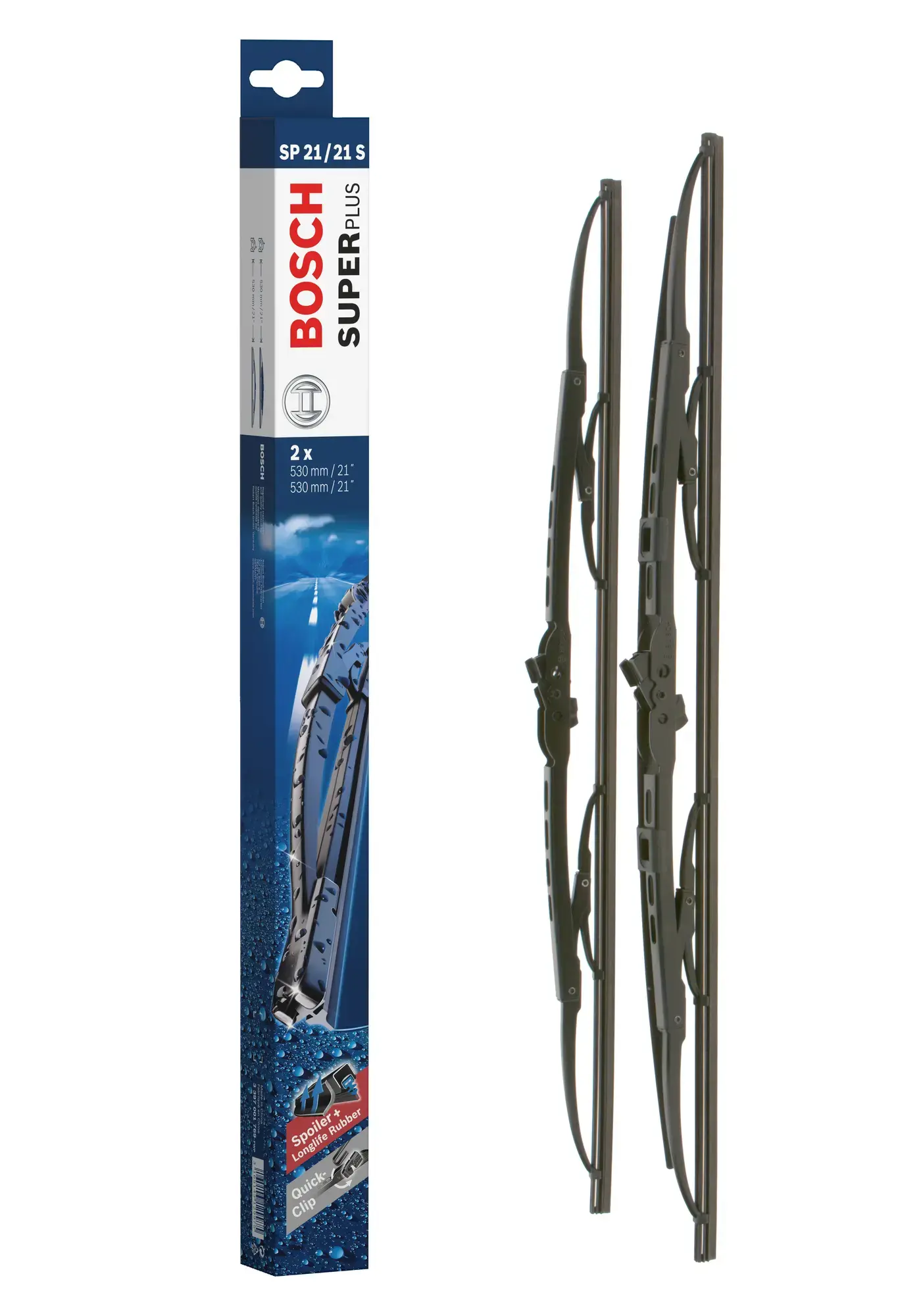 Bosch Super Plus Universal Wiper Blade Set With Spoiler SP21/21S