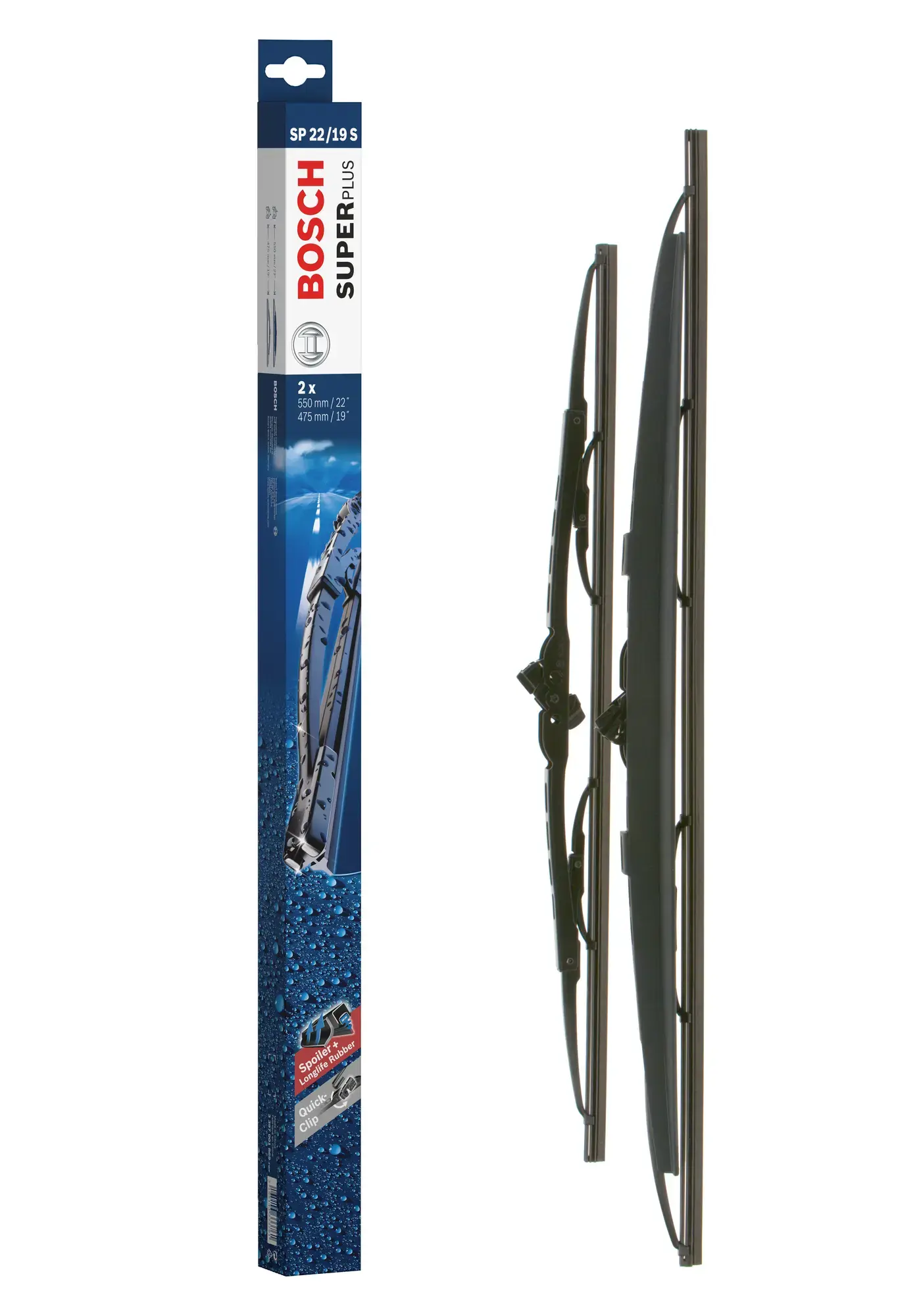 Bosch Super Plus Universal Wiper Blade Set With Spoiler SP22/19S