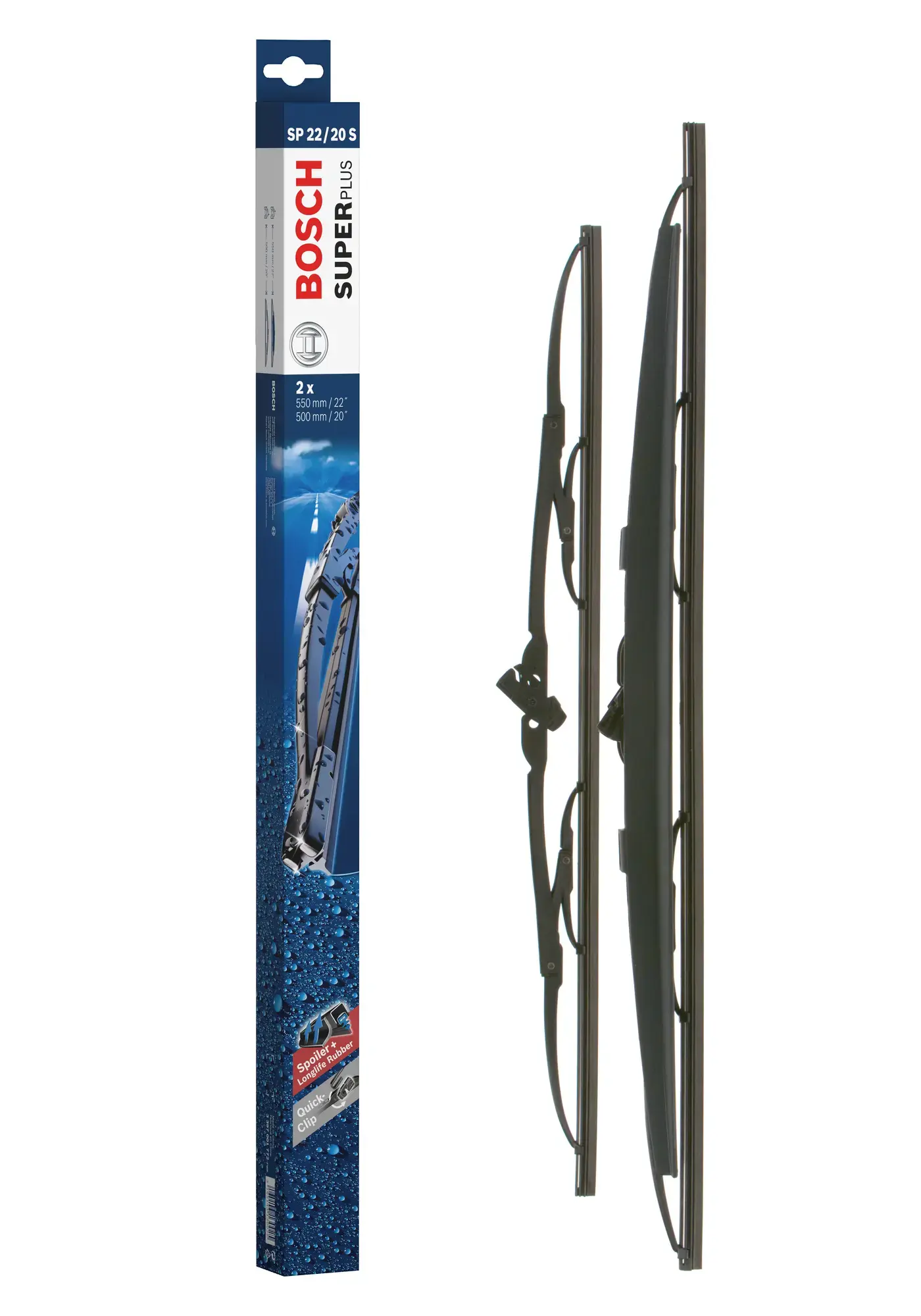 Bosch Super Plus Universal Wiper Blade Set With Spoiler SP22/20S
