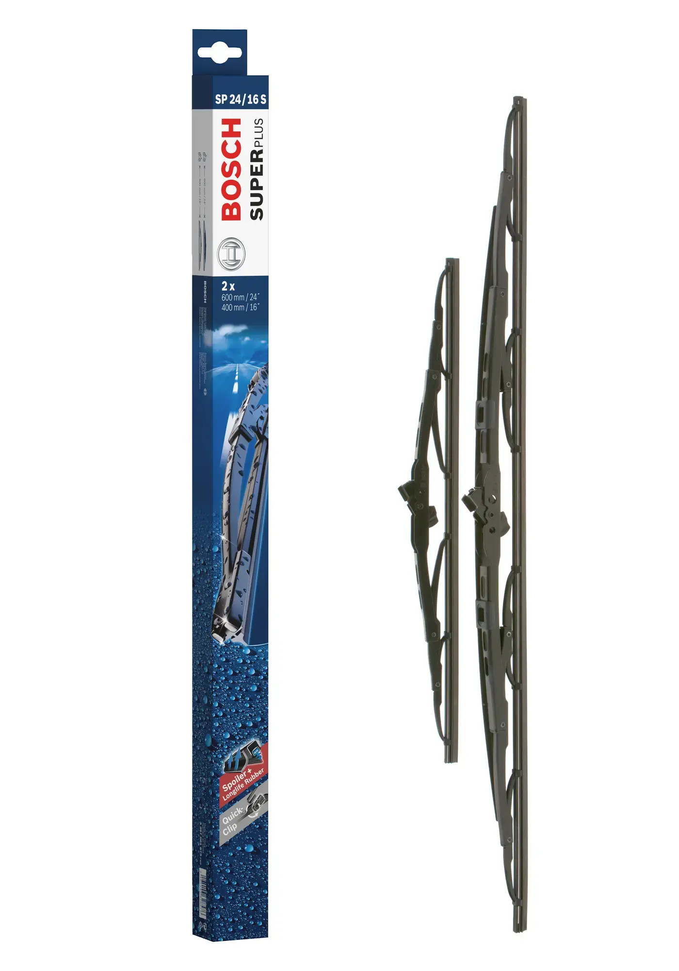Bosch Super Plus Universal Wiper Blade Set With Spoiler SP24/16S