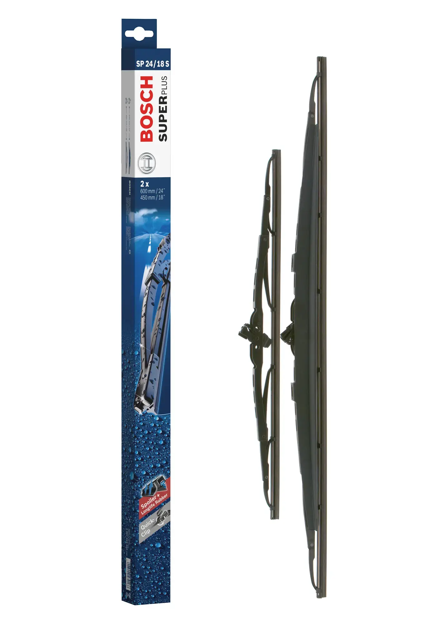 Bosch Super Plus Universal Wiper Blade Set With Spoiler SP24/18S