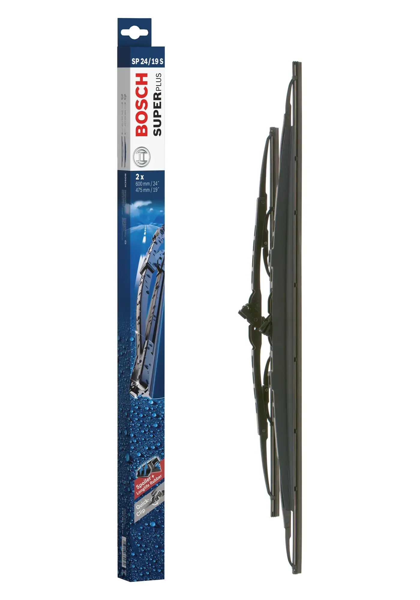 Bosch Super Plus Universal Wiper Blade Set With Spoiler SP24/19S