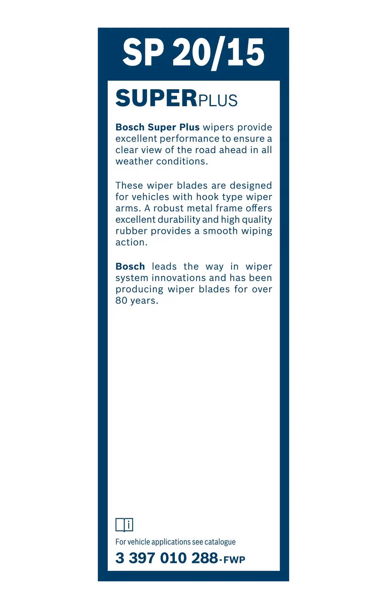 Bosch Super Plus Universal Wiper Blade Set SP20/15