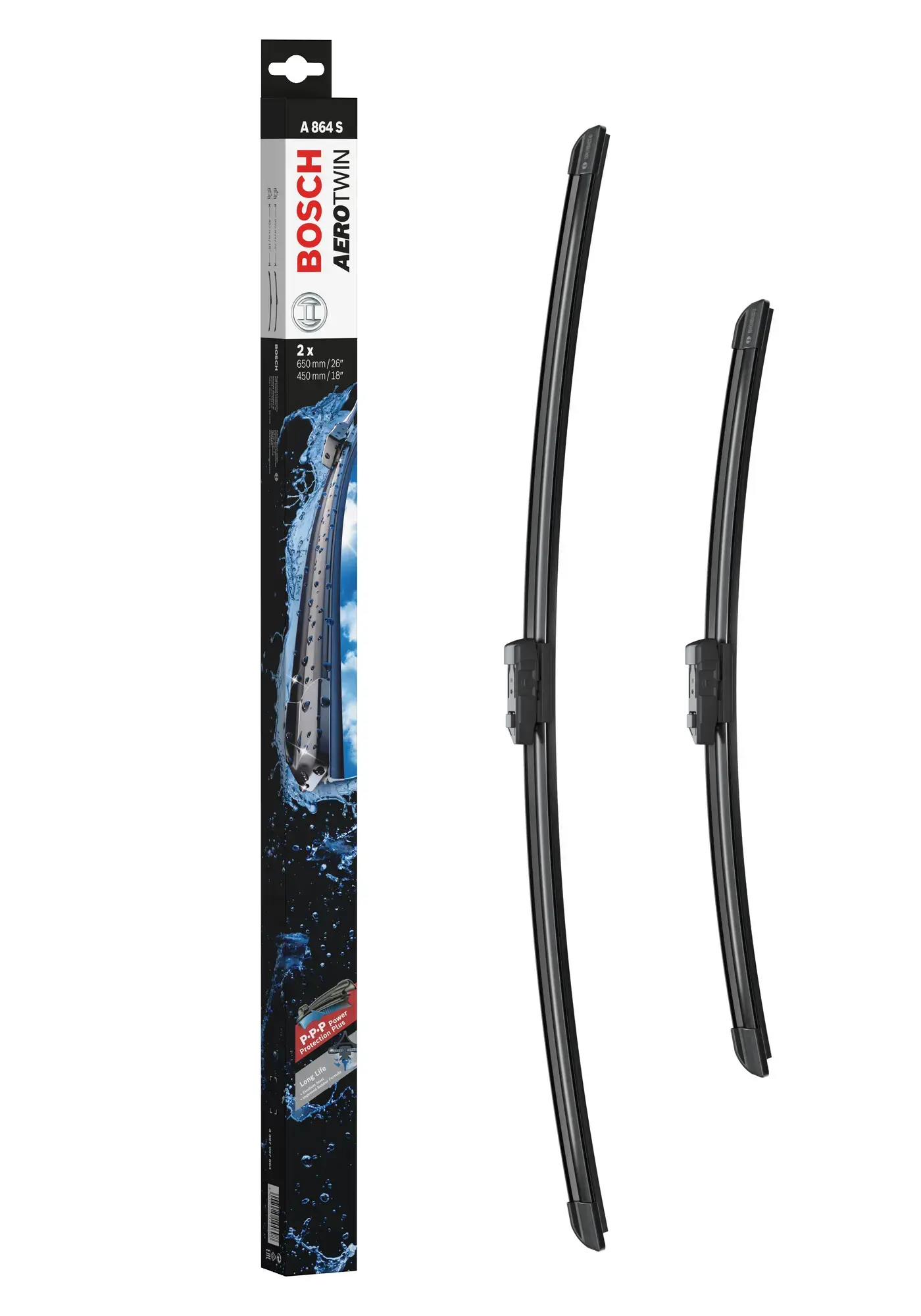 Bosch Aerotwin Flat Wiper Blade Set A864S