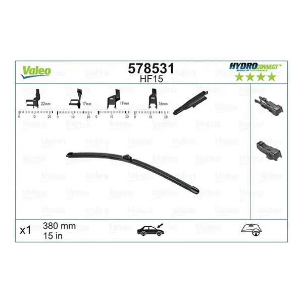 Valeo Hydro Connect Wiper Blade HF15