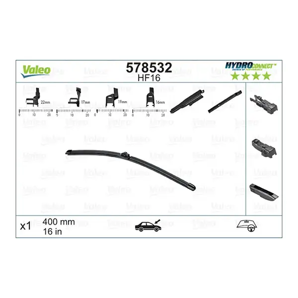Valeo Hydro Connect Wiper Blade HF16