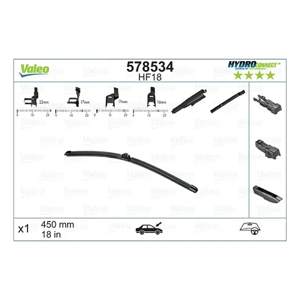 Valeo Hydro Connect Wiper Blade HF18