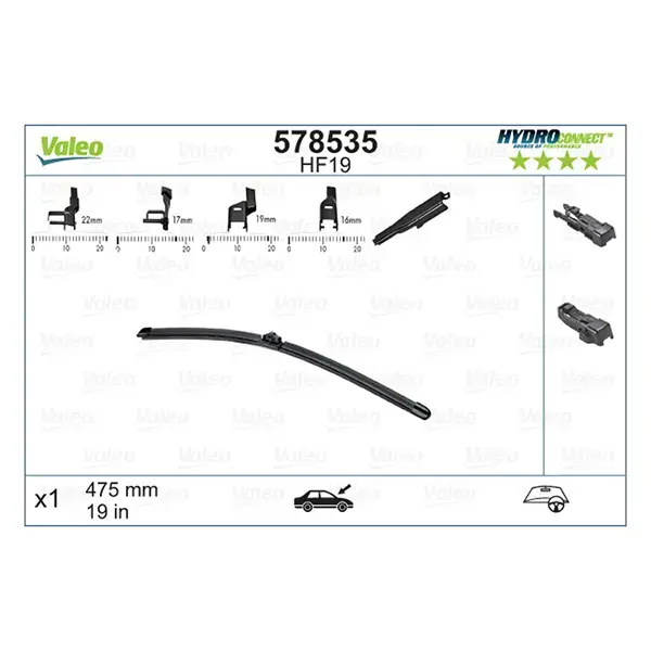 Valeo Hydro Connect Wiper Blade HF19