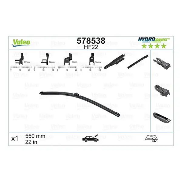 Valeo Hydro Connect Wiper Blade HF22