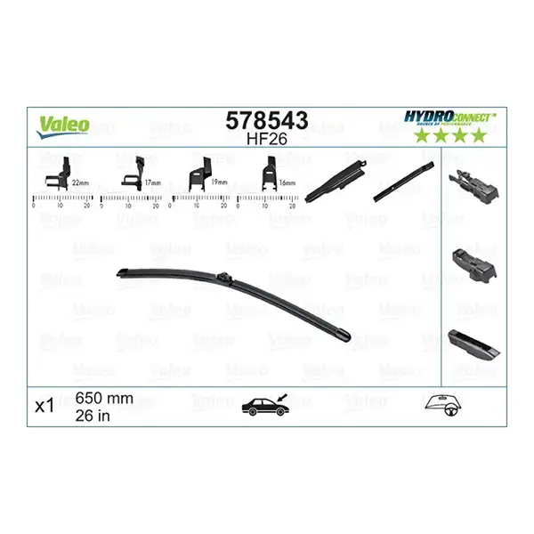 Valeo Hydro Connect Wiper Blade HF26