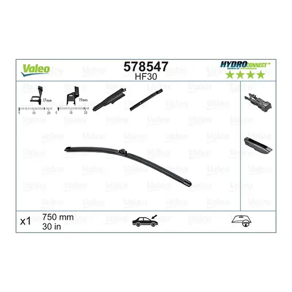 Valeo Hydro Connect Wiper Blade HF30
