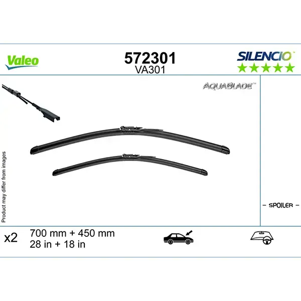 Valeo Silencio AquaBlade Flat Wiper Set VA301