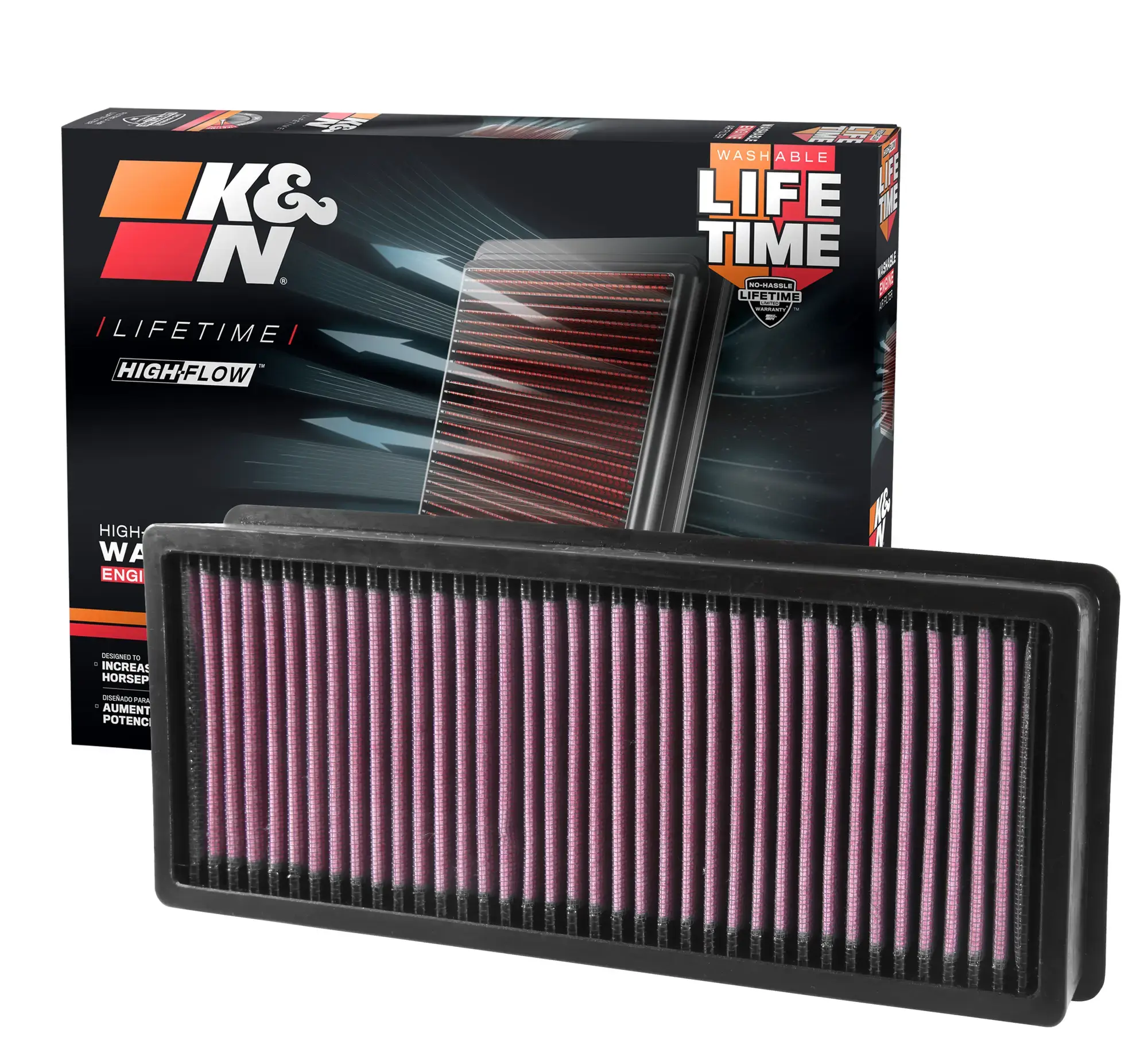 K&N Engine Air Filter: High Performance, Premium, Washable, Industrial Replacement Filter, Heavy Duty: E-3027R