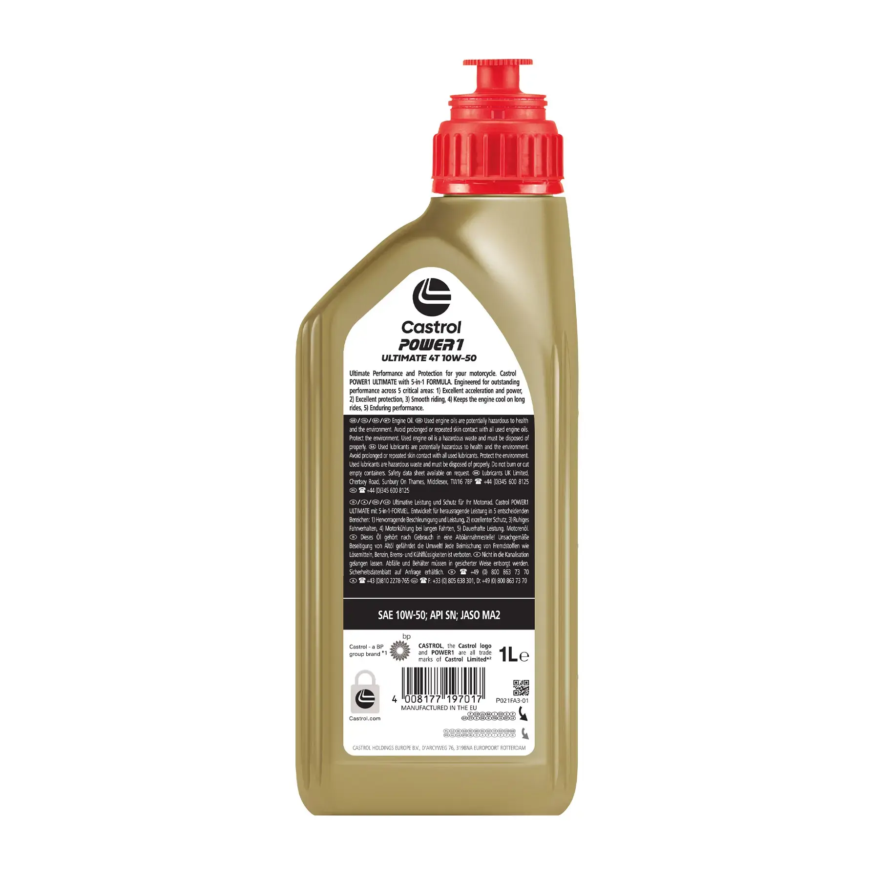 Castrol POWER1 ULTIMATE 4T 10W-50 Motorcycle Oil 1L