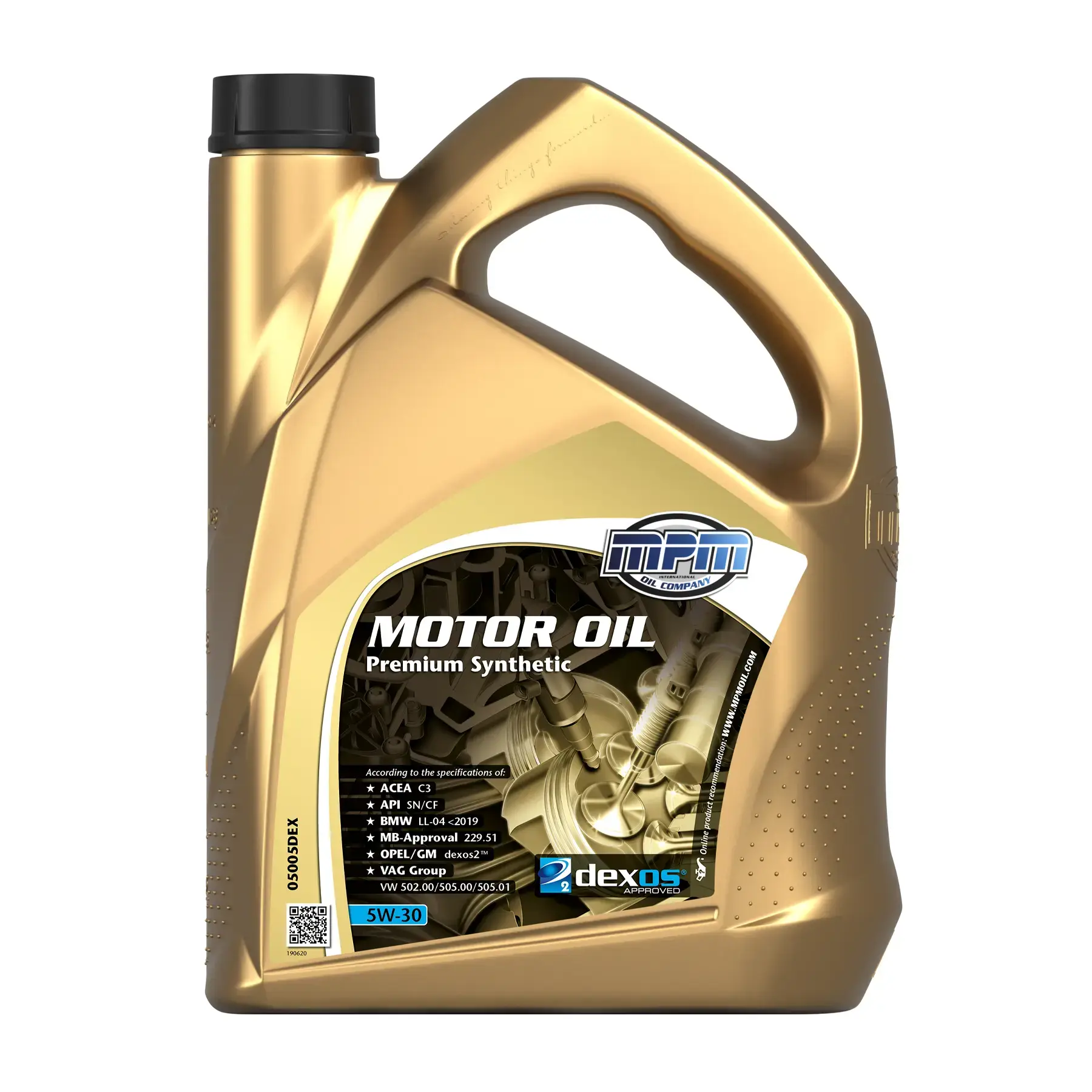 MPM Motor Oil 5W-30 Premium Synthetic GM Dexos 2 5L
