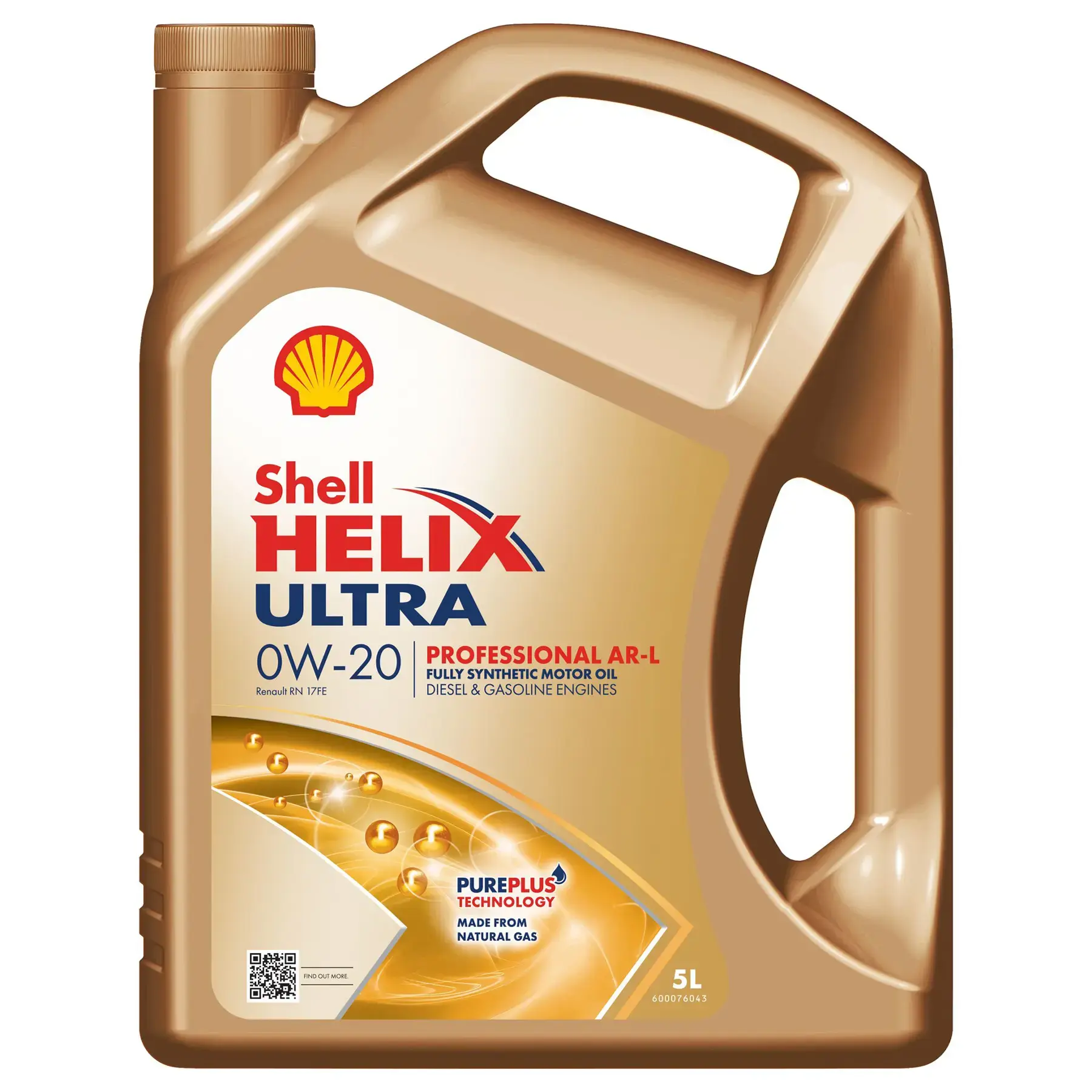 Shell Helix Ultra Professional AR-L Engine Oil - 0W-20 RN17 FE - 5Ltr