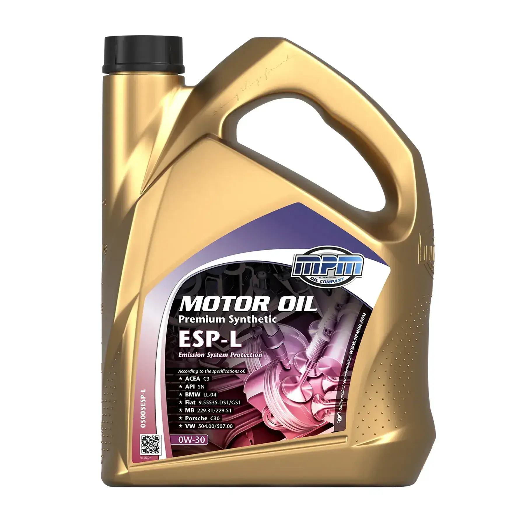 MPM Oil 0W-30 Premium Synthetic ESP-L 5L