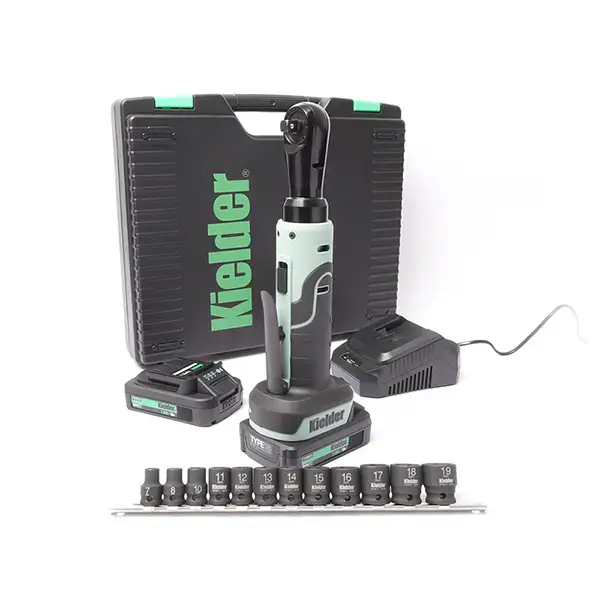 Kielder TYPE18 18v 3/8" Compact Ratchet 2 x 2.0Ah Kit with Short Impact Socket Set