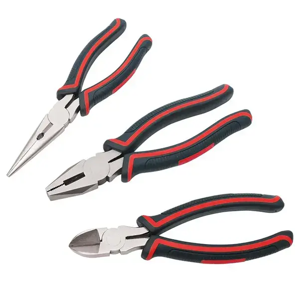 MasterPro 3 Piece Pliers Set Long Nose Diagonal and Combination