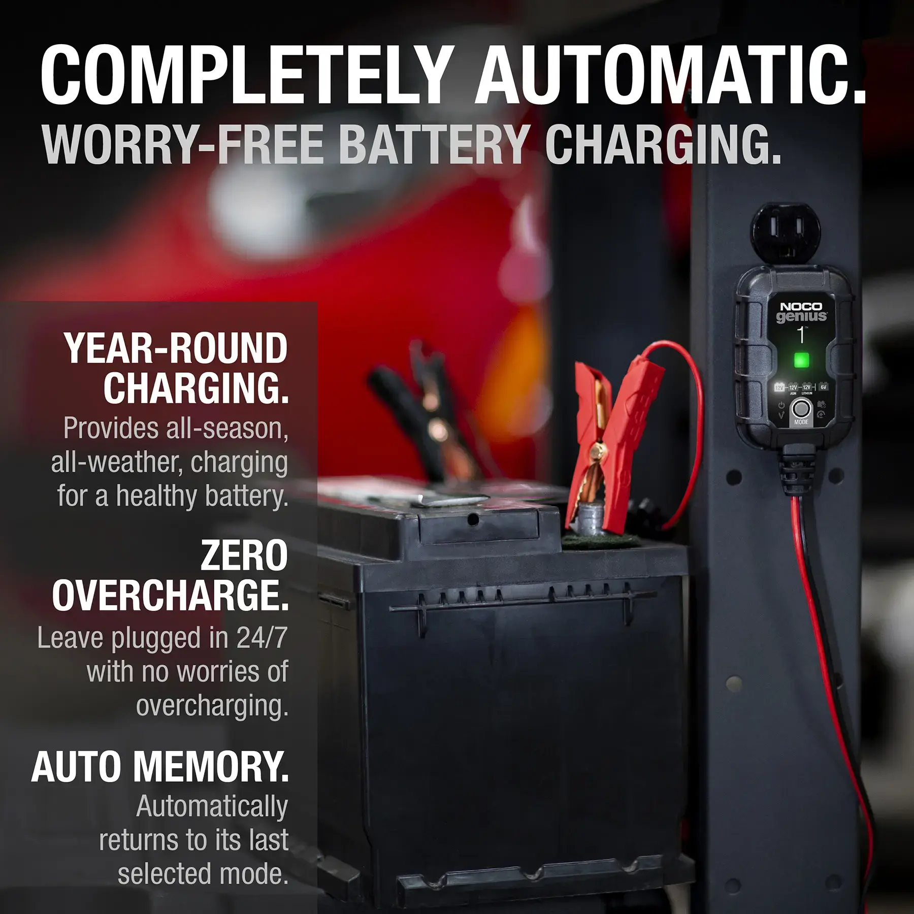 Noco GENIUS1 6V/12V 1-Amp Smart Battery Charger