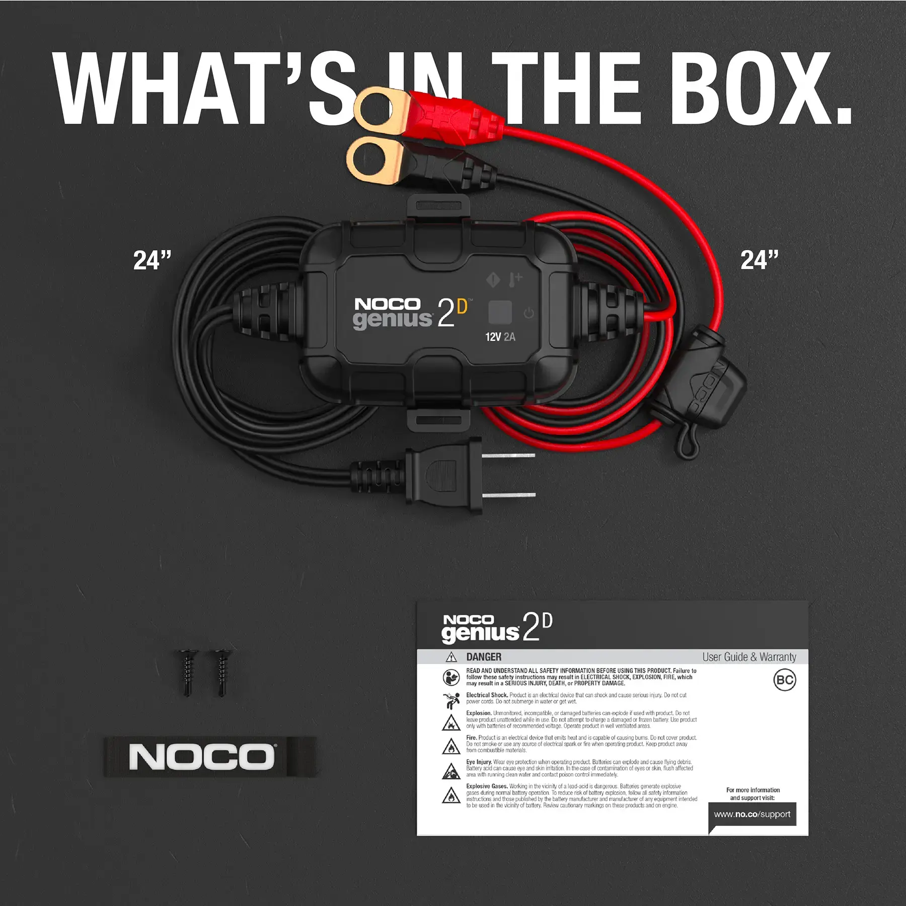 Noco 2A Direct-Mount Battery Charger GENIUS2DUK