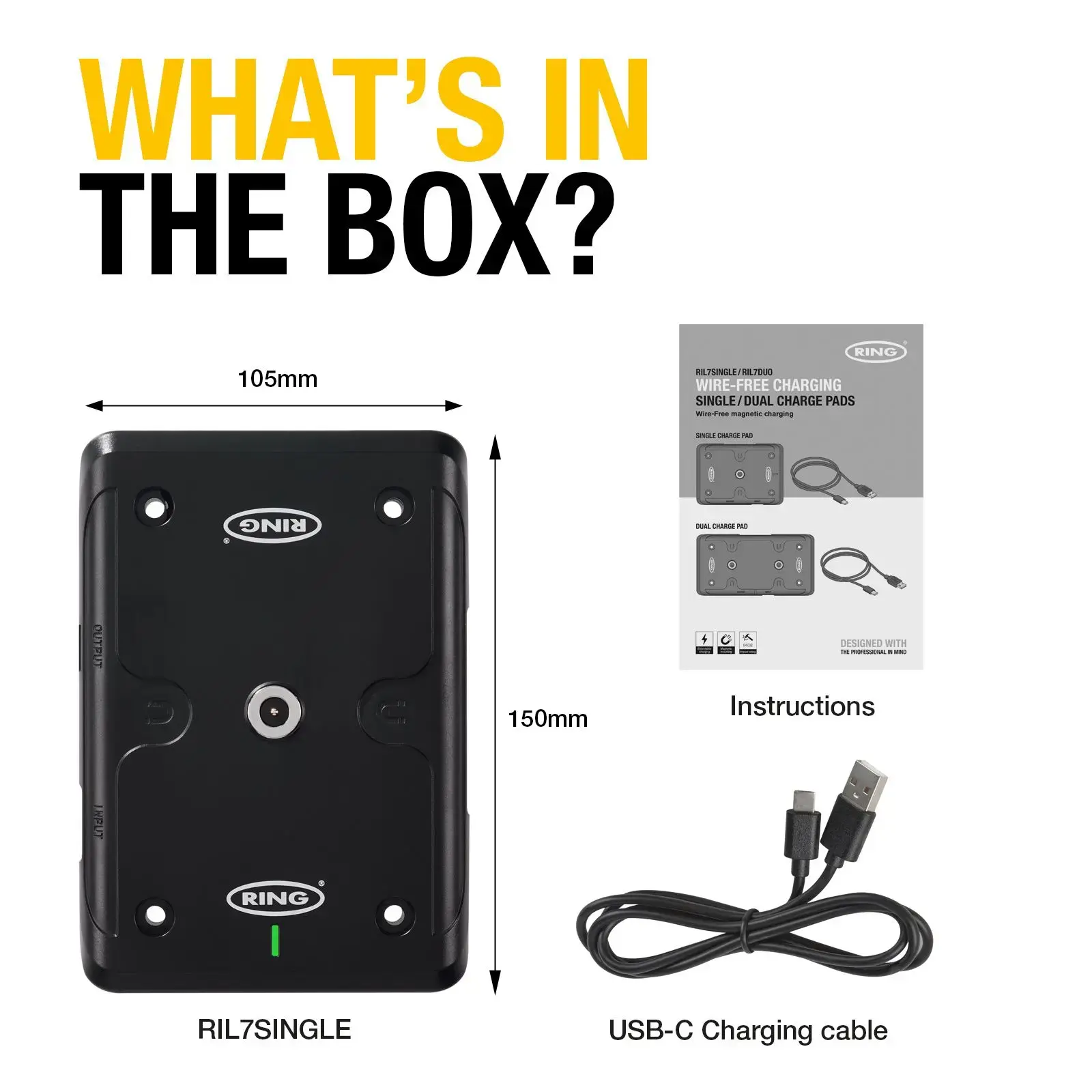 Ring Auto RIL7SINGLE Single Wire-Free Charging Pad