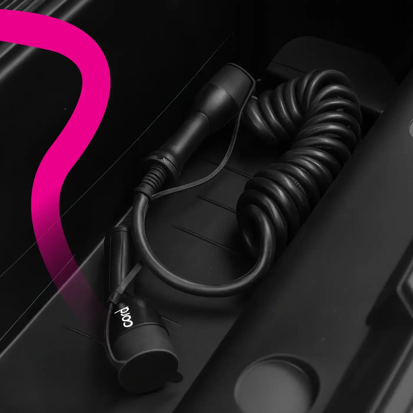 CORD Coiled EV Charging Cable - 10m Type 2 to Type 2, 230V 32A 7.4kW, Single Phase