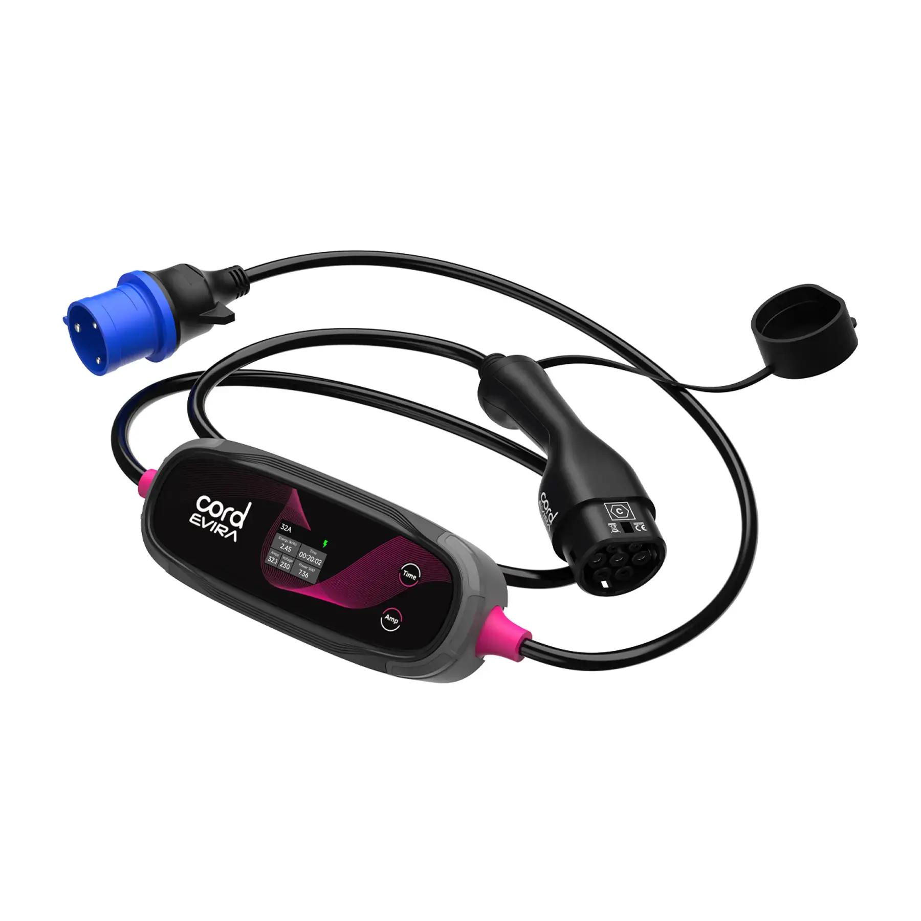 CORD EVIRA Portable Professional EV Charger - 10m 7.4kW Workshop-Ready EV Charging Solution