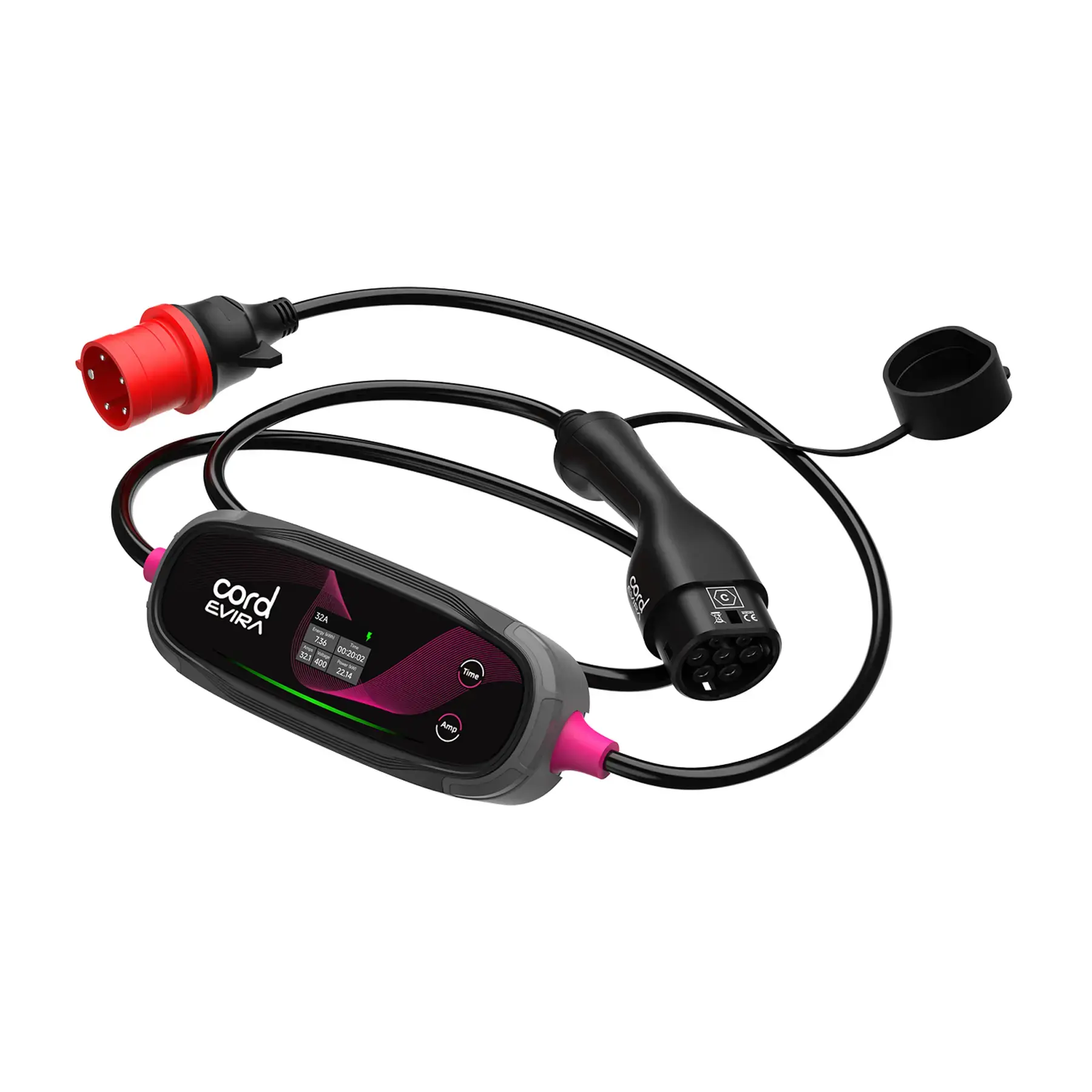 CORD EVIRA Professional Portable Charger - 10m 22kW Workshop-Ready EV Charging Soluti