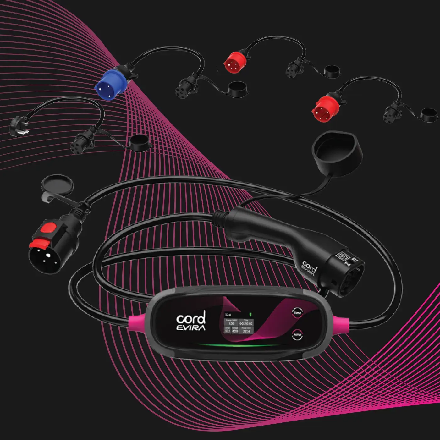 CORD EVIRA Multi-Power Professional Portable Charger – 10m 2.3kW – 22kW CEE/ 3pin Plug