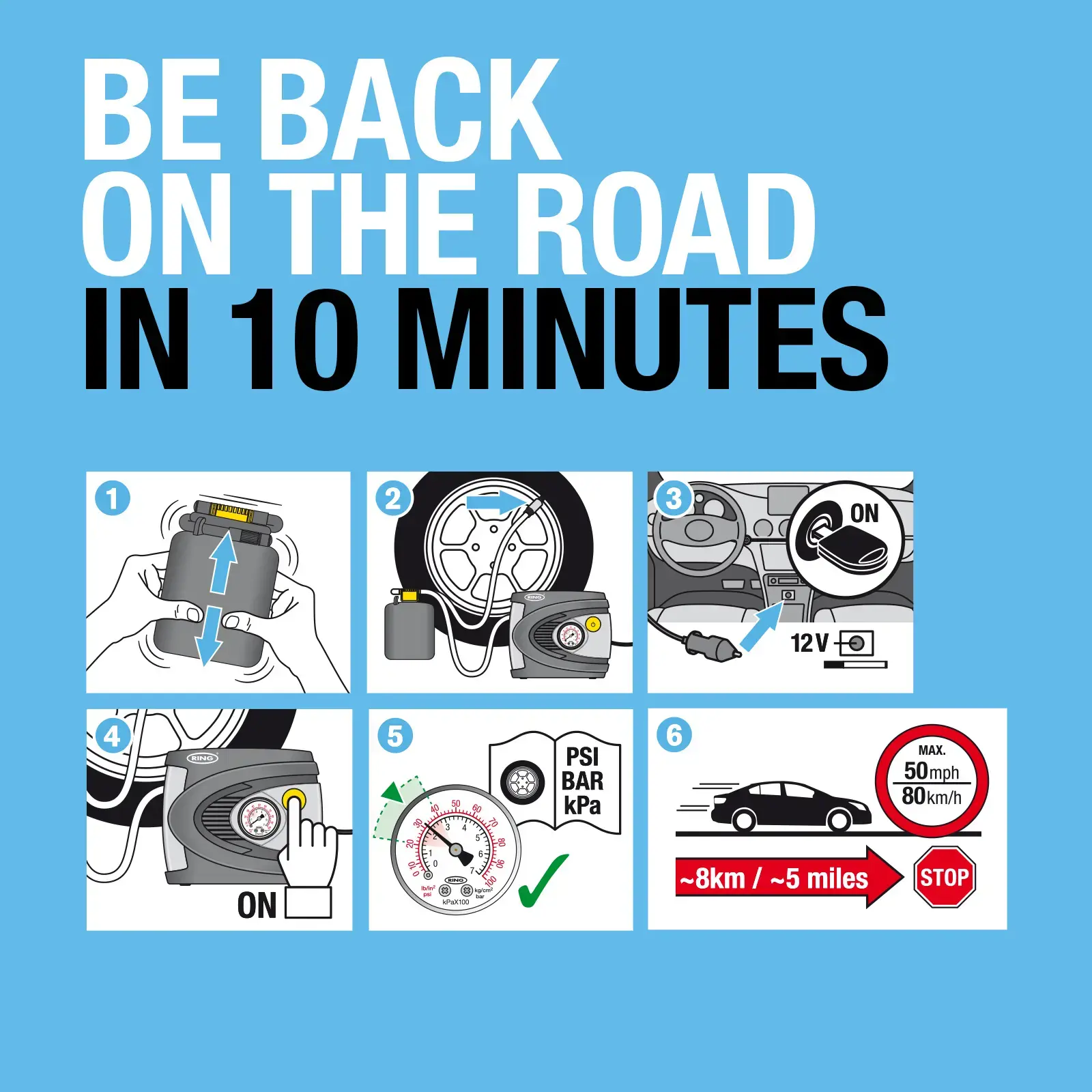 Ring Auto RTS4502 Flat Tyre Repair Sealant