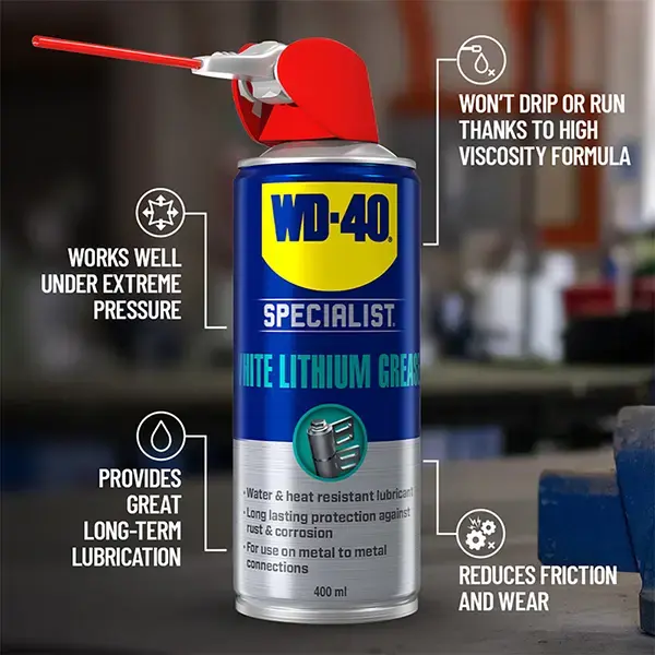 WD-40 Specialist White Lithium Grease with Smart Straw 400ml