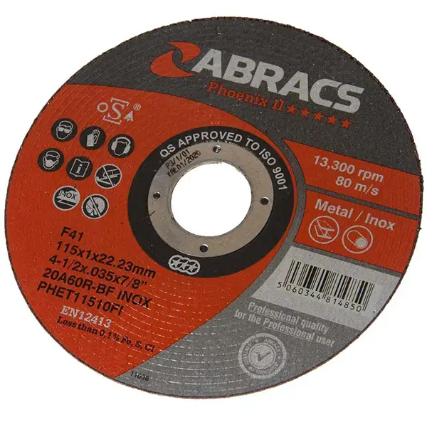 ABRACS Single Phoenix 115mm X 1.0mm X 22mm Flat Inox