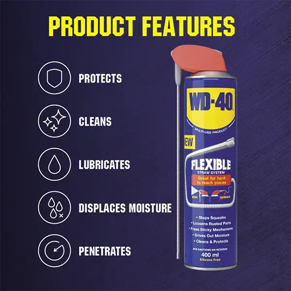 WD-40 Original Flexible Multi-Purpose Oil & Lubricant 400ml