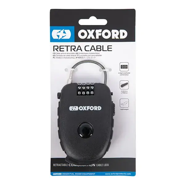 Oxford Retra Cable Lock 75cm Black