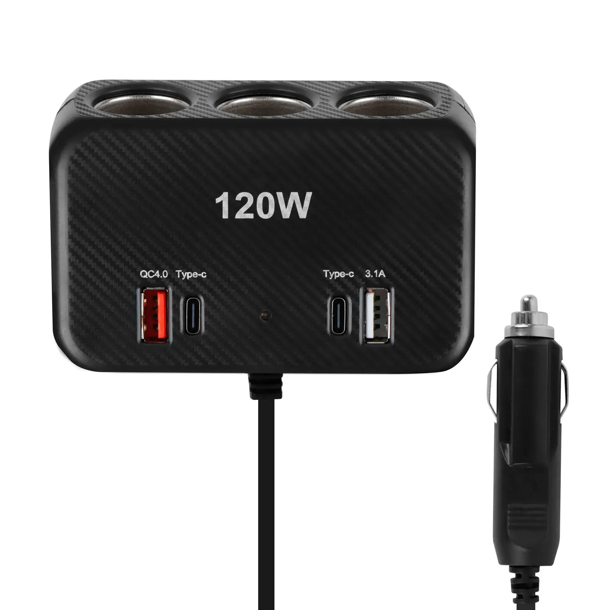 Streetwize 12V Triple Socket + Dual USB (A & C) – 80cm Cable