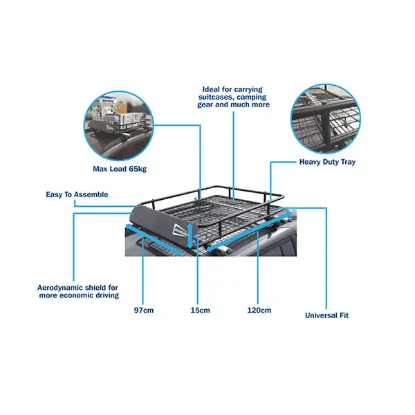 Streetwize Cargo Roof Tray with wind deflector
