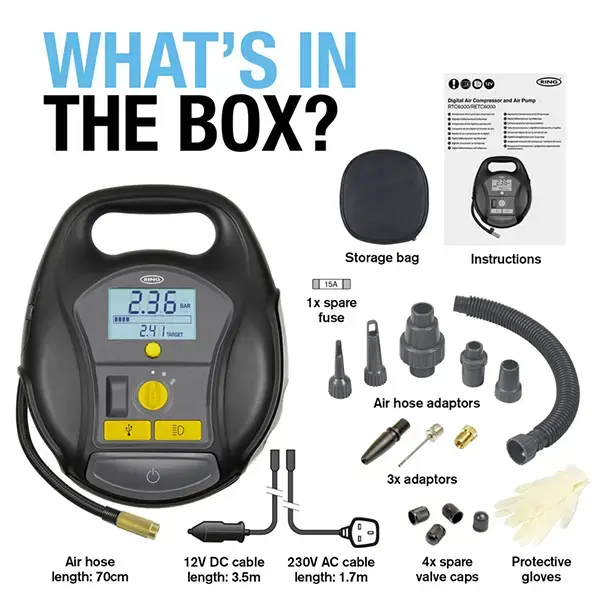 Ring Auto RTC6000 Cordless 4 in 1 Digital Tyre Inflator and Air Pump