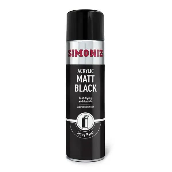 Simoniz Matt Black Spray Paint 500ml