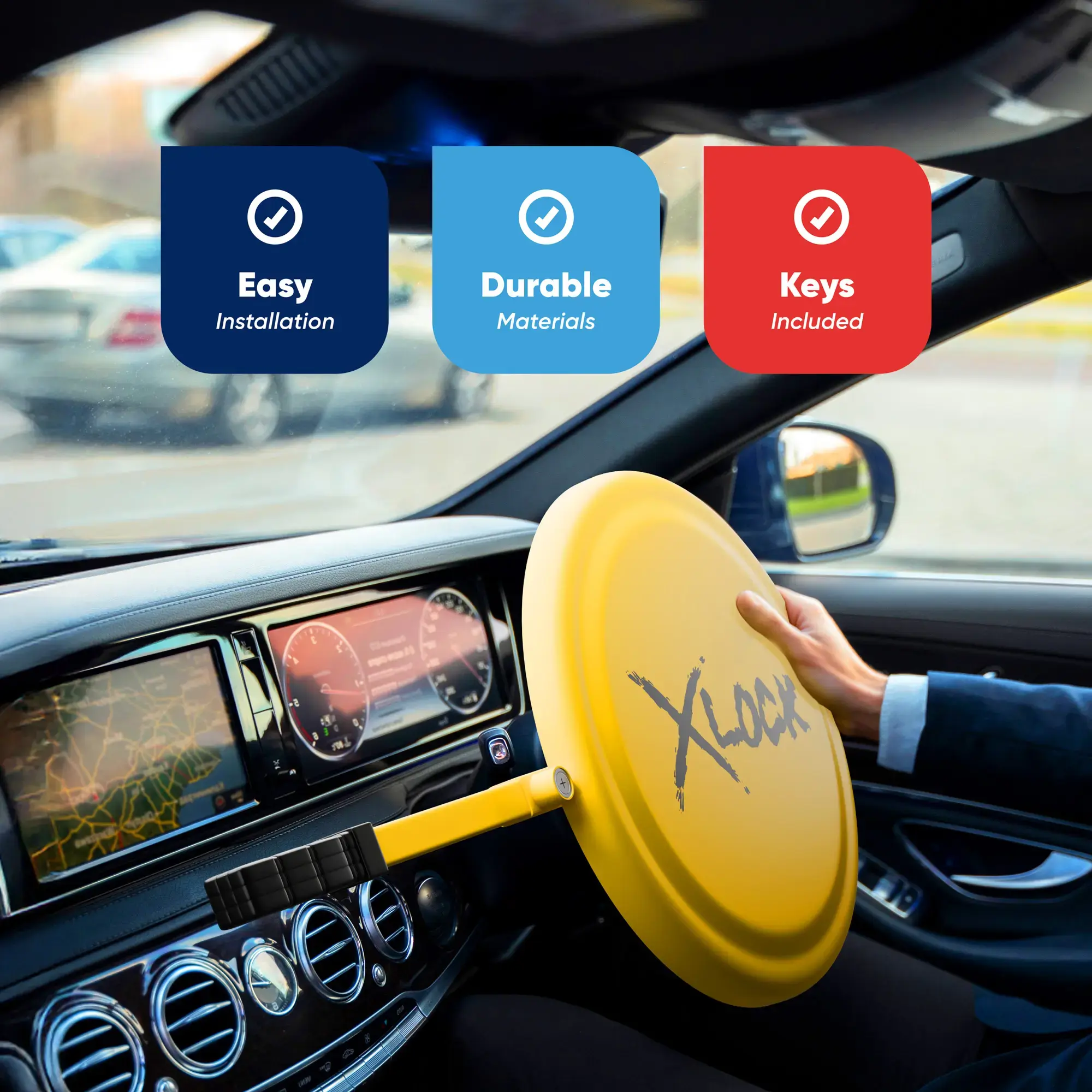 Streetwize Full Face Yellow Steering Wheel Lock