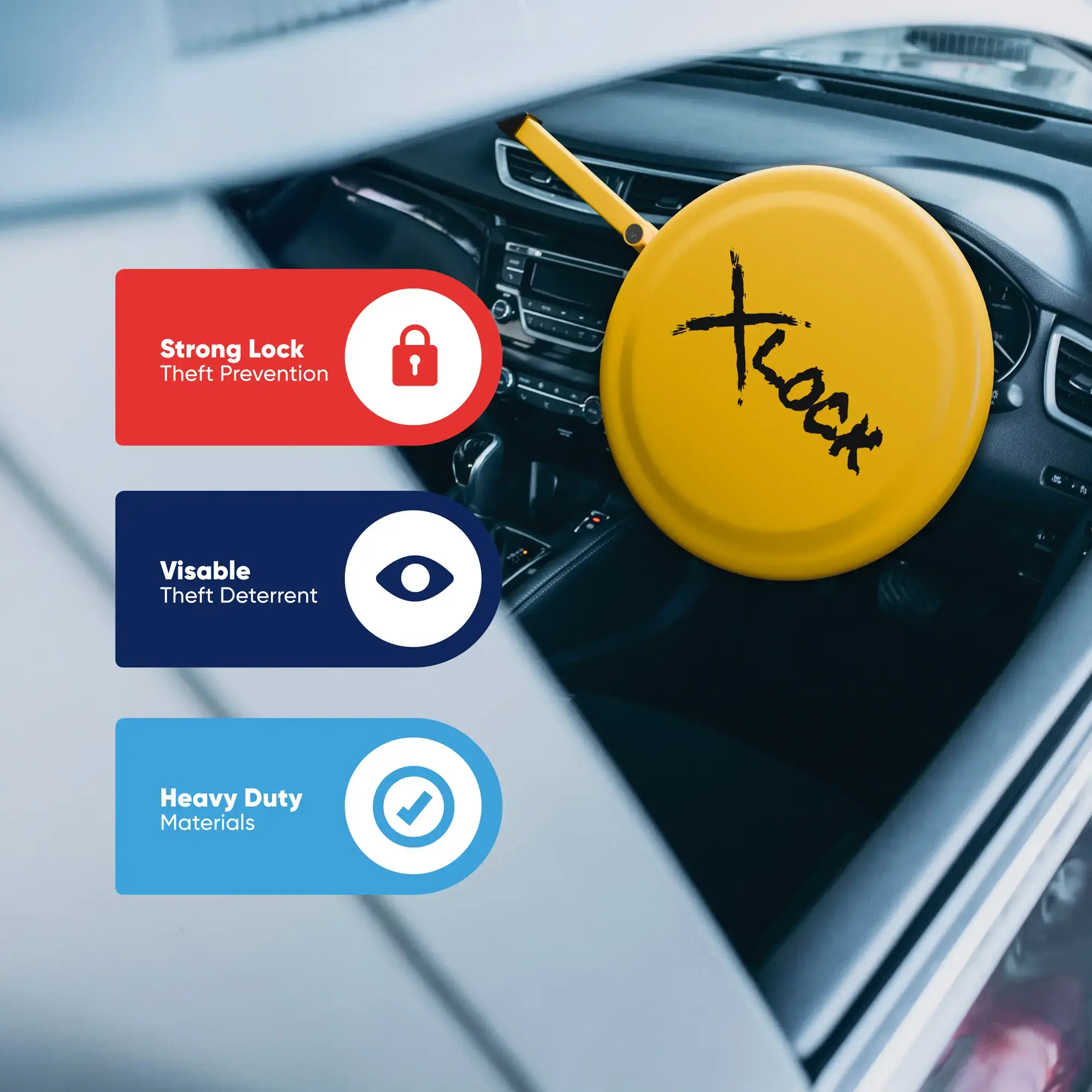 Streetwize Full Face Yellow Steering Wheel Lock