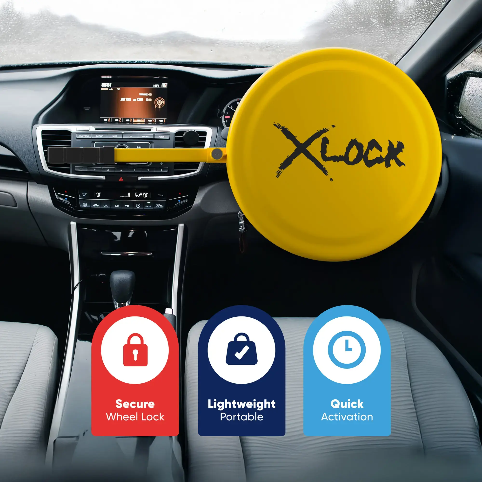 Streetwize Full Face Yellow Steering Wheel Lock