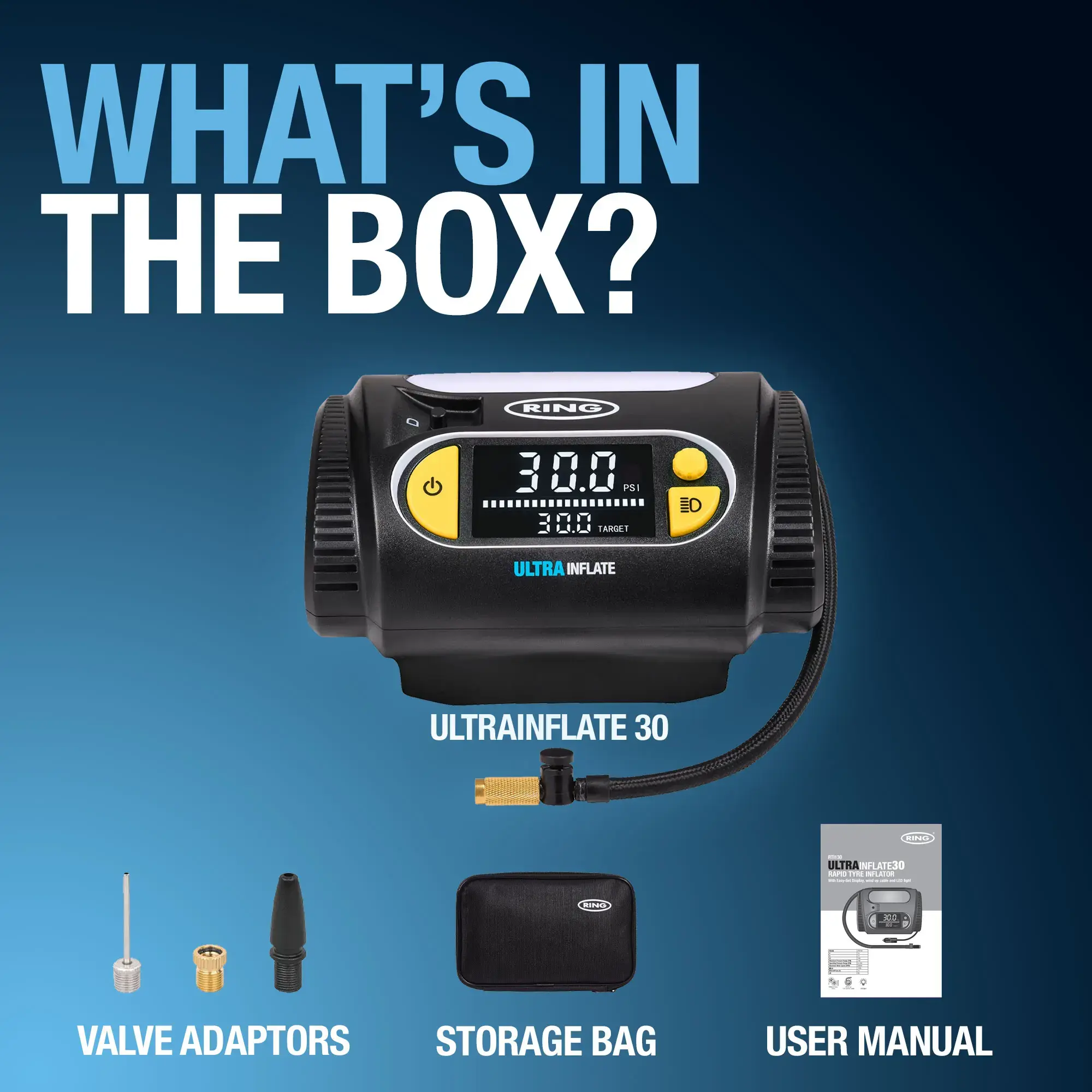 Ring Auto RTI130 UltraInflate 30 Digital Tyre Inflator