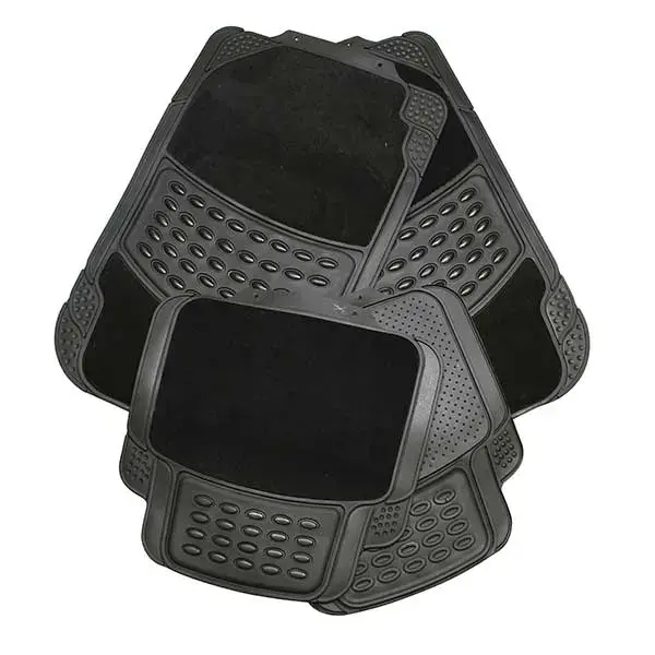 Top Tech Black Rubber Mat Set - Black Carpet Centre